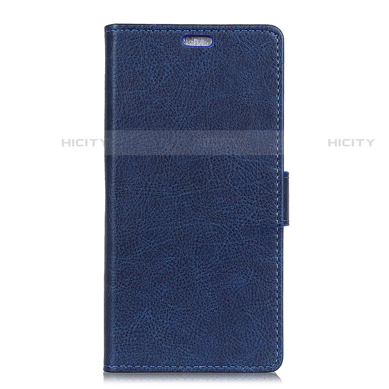 Custodia Portafoglio In Pelle Cover con Supporto L02 per Asus ZenFone V Live Blu