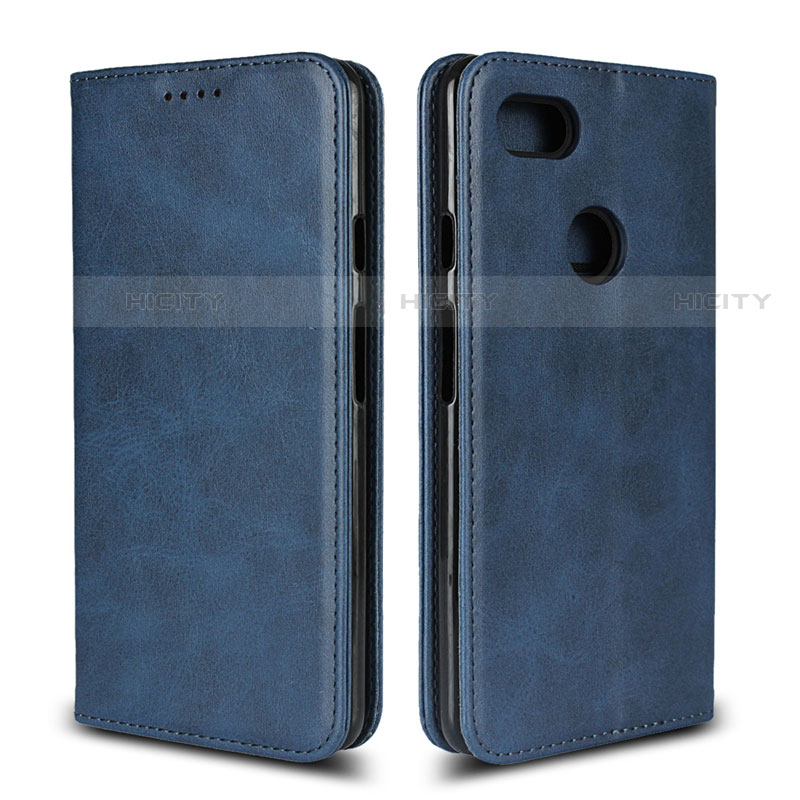 Custodia Portafoglio In Pelle Cover con Supporto L02 per Google Pixel 3 XL Blu