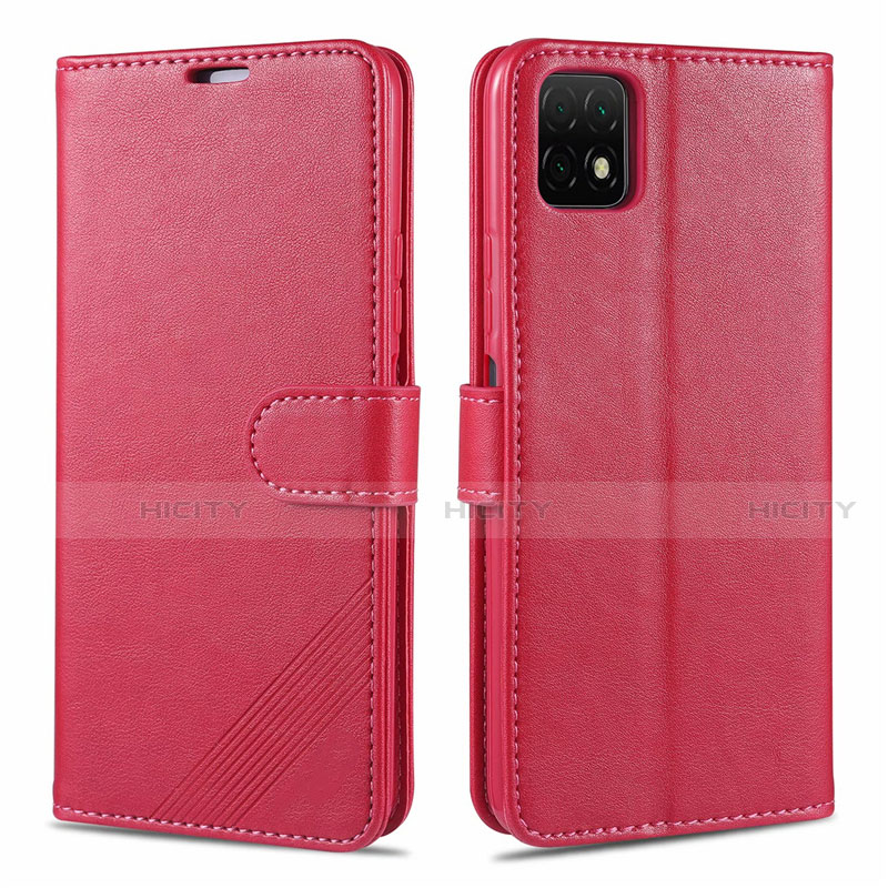 Custodia Portafoglio In Pelle Cover con Supporto L02 per Huawei Enjoy 20 5G Rosso