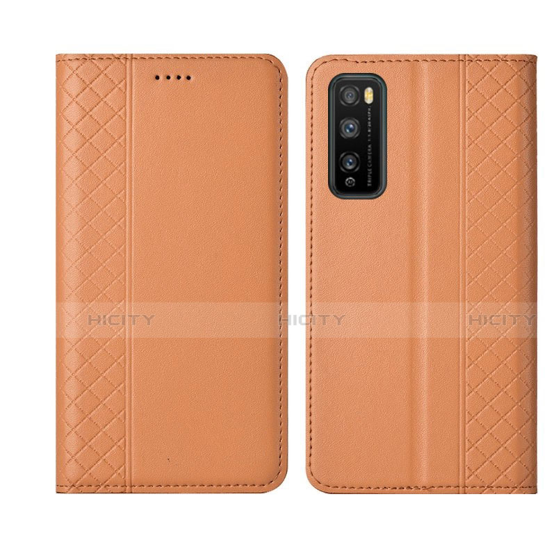 Custodia Portafoglio In Pelle Cover con Supporto L02 per Huawei Enjoy 20 Pro 5G Arancione