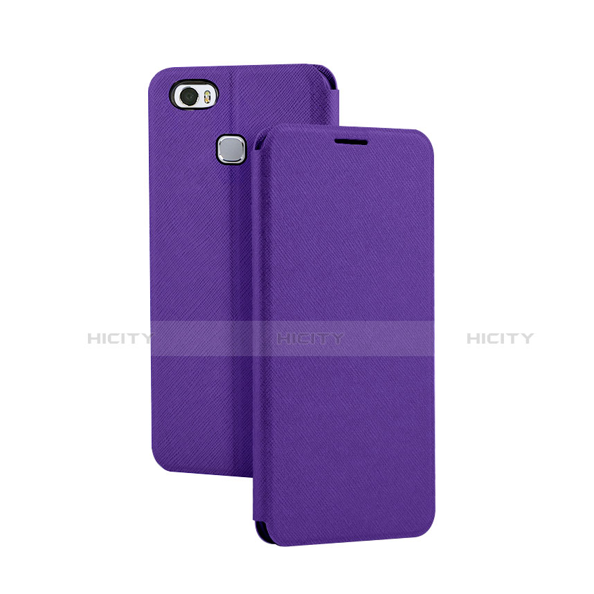 Custodia Portafoglio In Pelle Cover con Supporto L02 per Huawei Honor Note 8 Viola