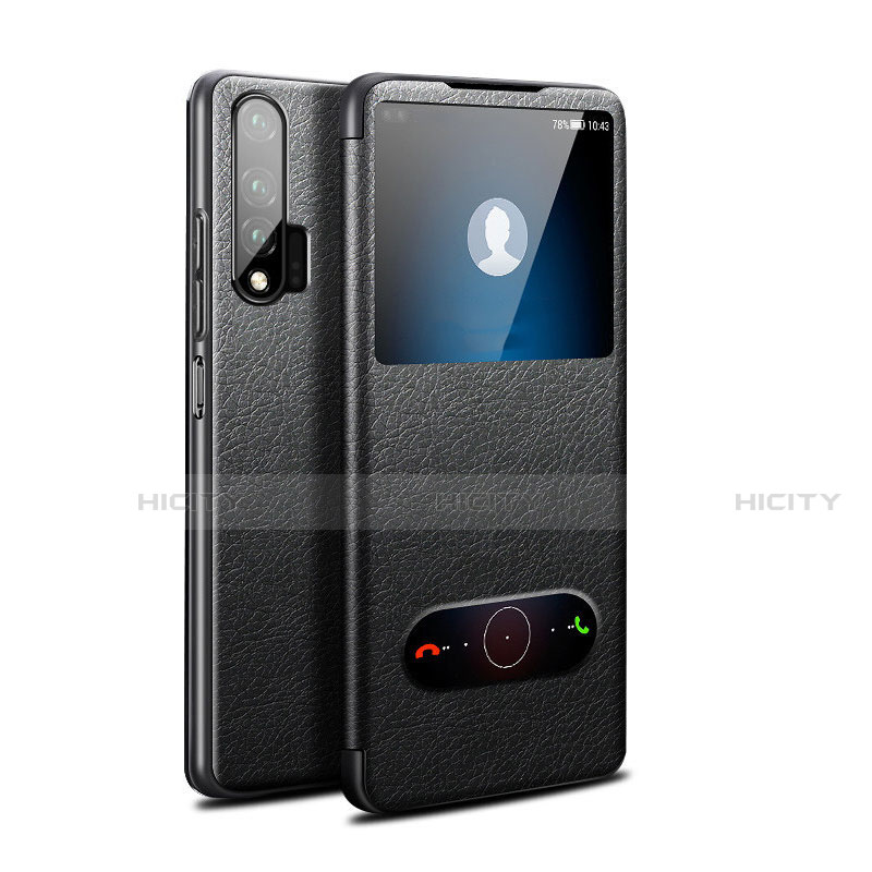 Custodia Portafoglio In Pelle Cover con Supporto L02 per Huawei Nova 6 Nero