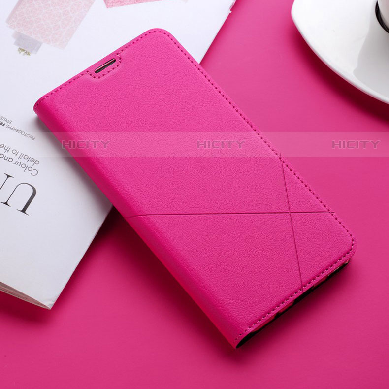 Custodia Portafoglio In Pelle Cover con Supporto L02 per Huawei P Smart Pro (2019) Rosa Caldo