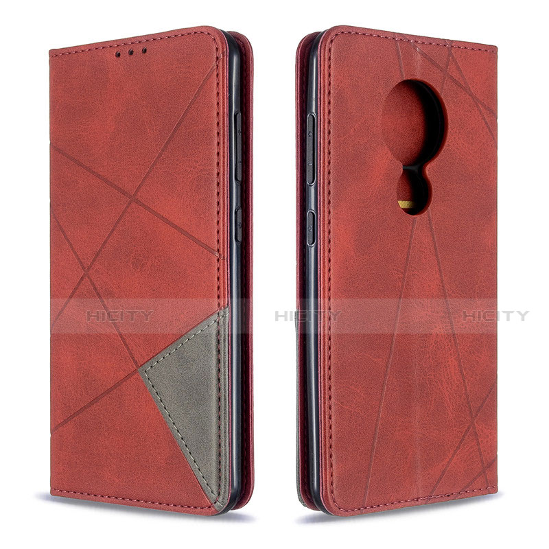 Custodia Portafoglio In Pelle Cover con Supporto L02 per Nokia 6.2 Rosso