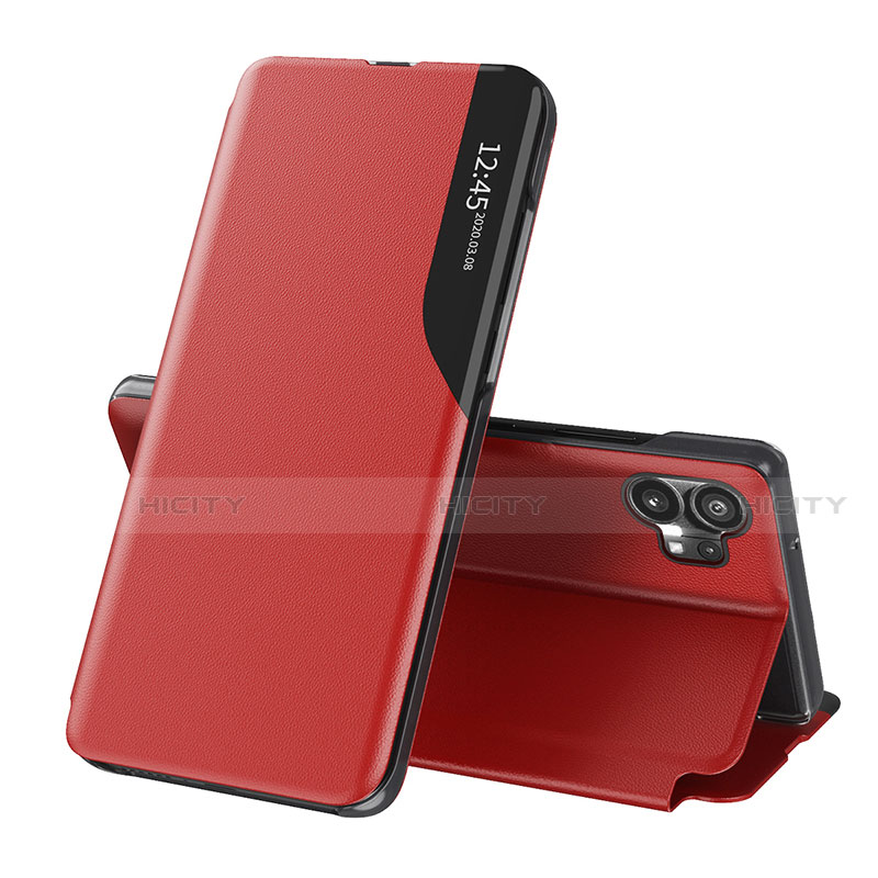 Custodia Portafoglio In Pelle Cover con Supporto L02 per Nothing Phone 1 Rosso