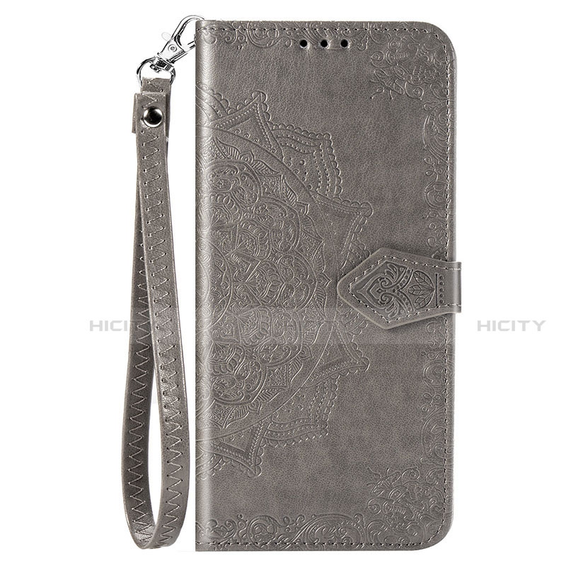 Custodia Portafoglio In Pelle Cover con Supporto L02 per Oppo A31 Grigio