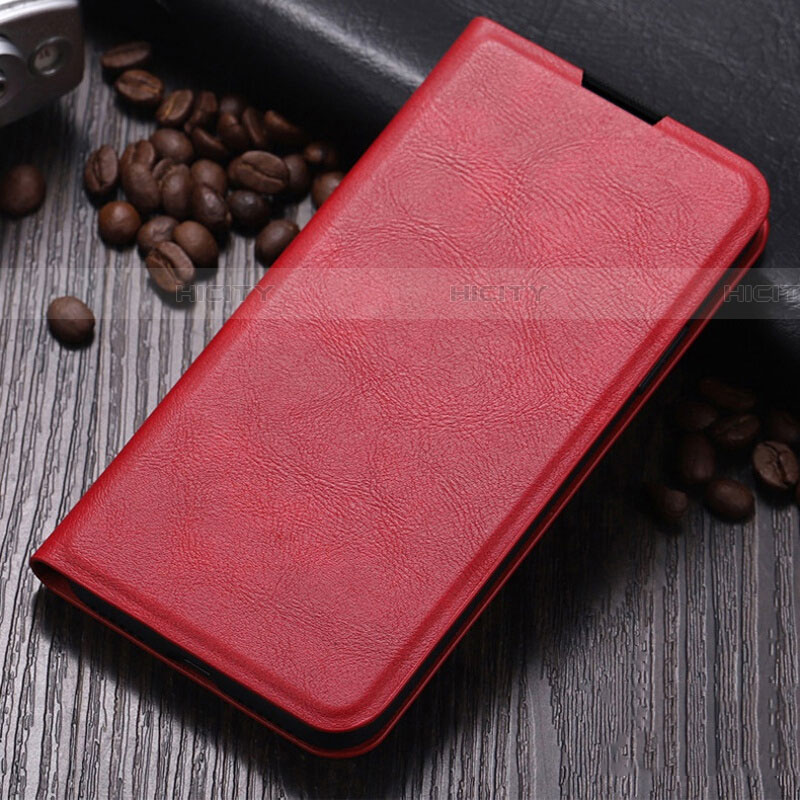 Custodia Portafoglio In Pelle Cover con Supporto L02 per Oppo A5 (2020) Rosso