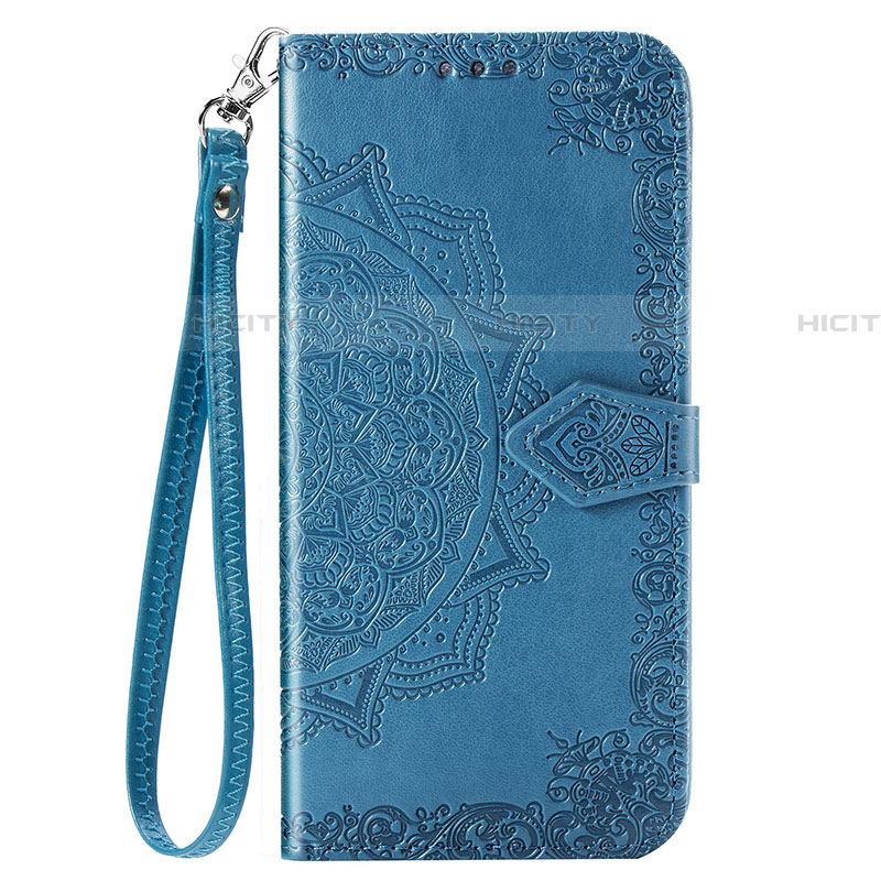 Custodia Portafoglio In Pelle Cover con Supporto L02 per Oppo A91 Blu