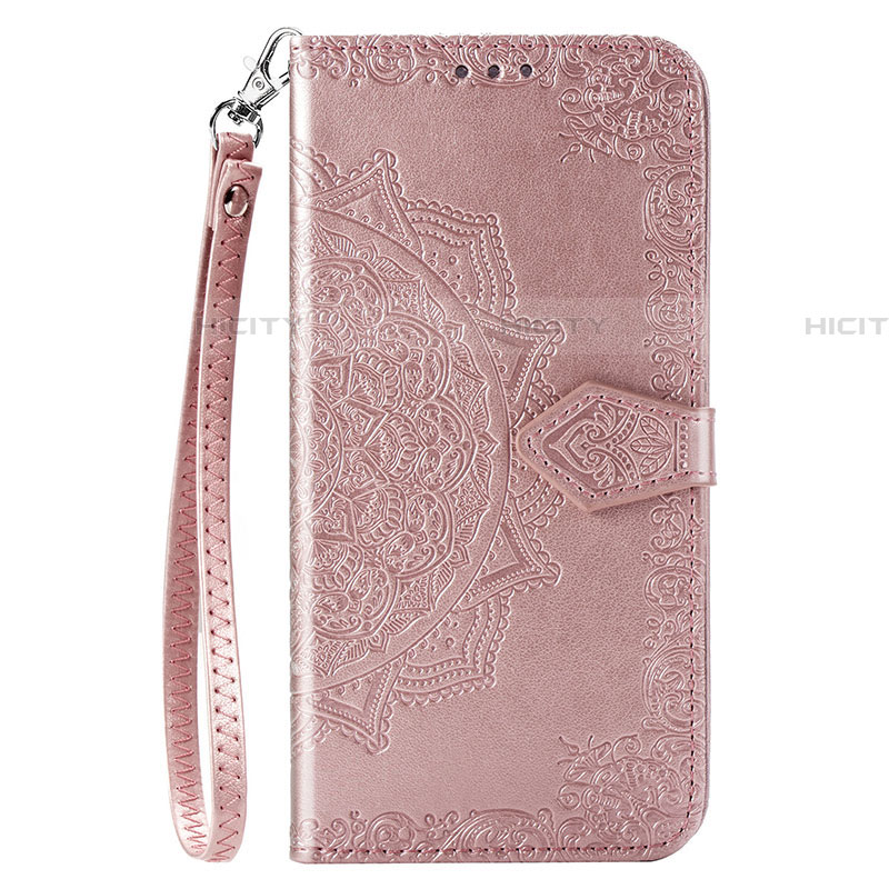 Custodia Portafoglio In Pelle Cover con Supporto L02 per Oppo A91 Oro Rosa