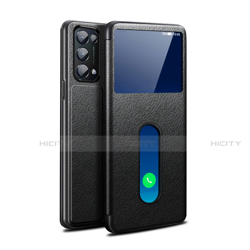 Custodia Portafoglio In Pelle Cover con Supporto L02 per Oppo Find X3 Lite 5G Nero