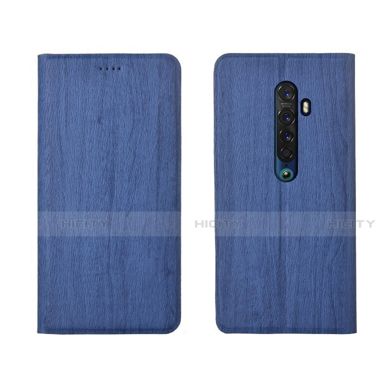 Custodia Portafoglio In Pelle Cover con Supporto L02 per Oppo Reno2 Blu