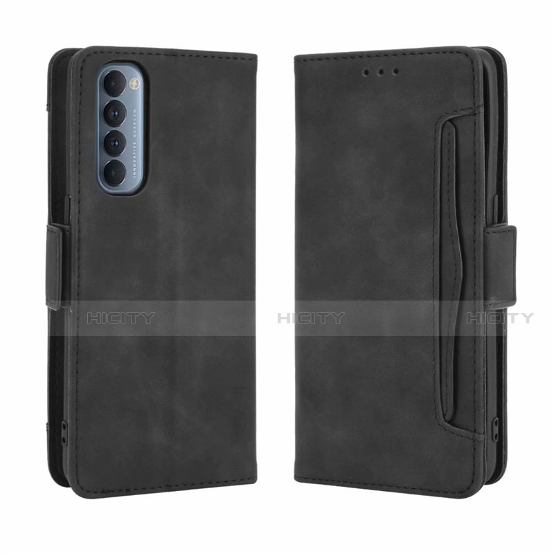 Custodia Portafoglio In Pelle Cover con Supporto L02 per Oppo Reno4 Pro 4G Nero