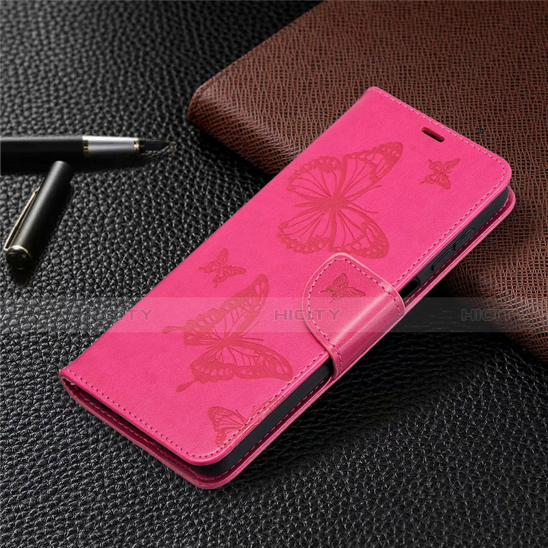 Custodia Portafoglio In Pelle Cover con Supporto L02 per Samsung Galaxy A12 Rosa Caldo