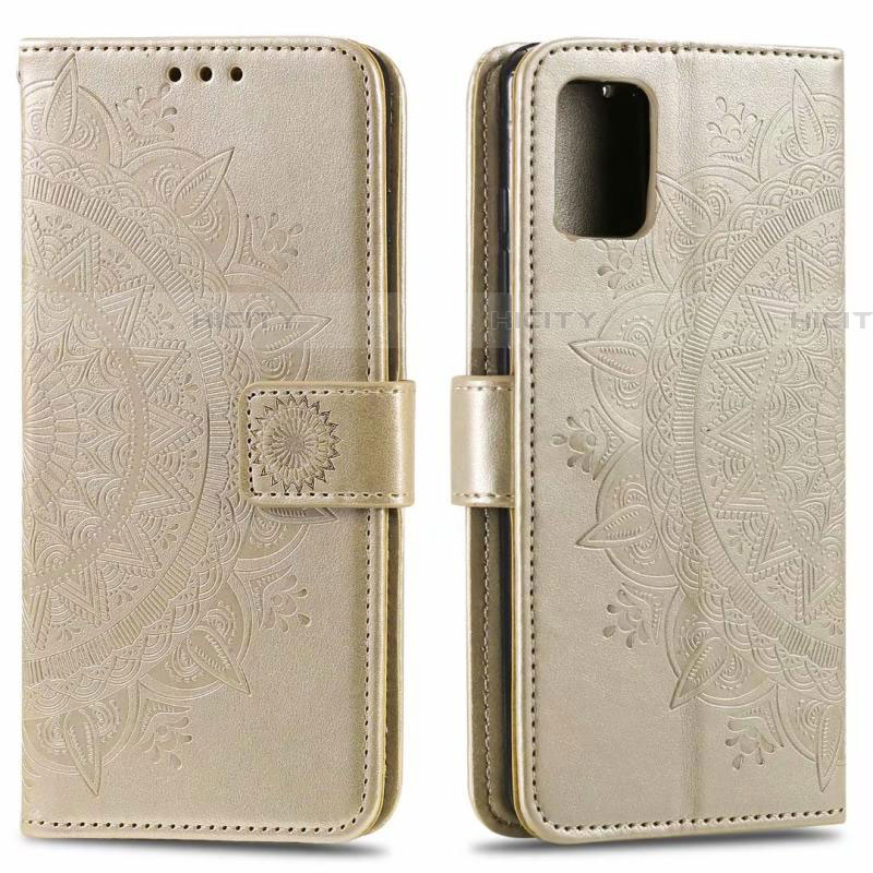 Custodia Portafoglio In Pelle Cover con Supporto L02 per Samsung Galaxy A71 5G Oro