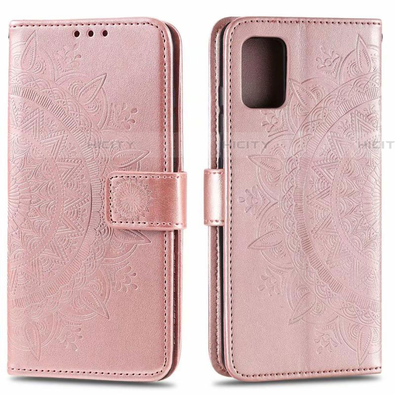 Custodia Portafoglio In Pelle Cover con Supporto L02 per Samsung Galaxy A71 5G Oro Rosa