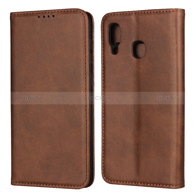 Custodia Portafoglio In Pelle Cover con Supporto L02 per Samsung Galaxy M10S Marrone