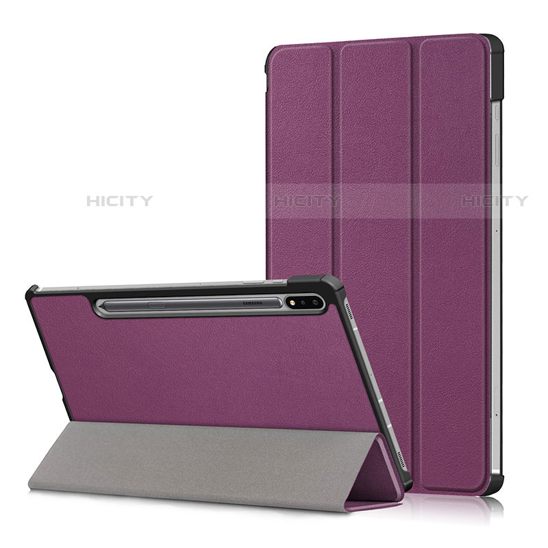 Custodia Portafoglio In Pelle Cover con Supporto L02 per Samsung Galaxy Tab S7 11 Wi-Fi SM-T870 Viola