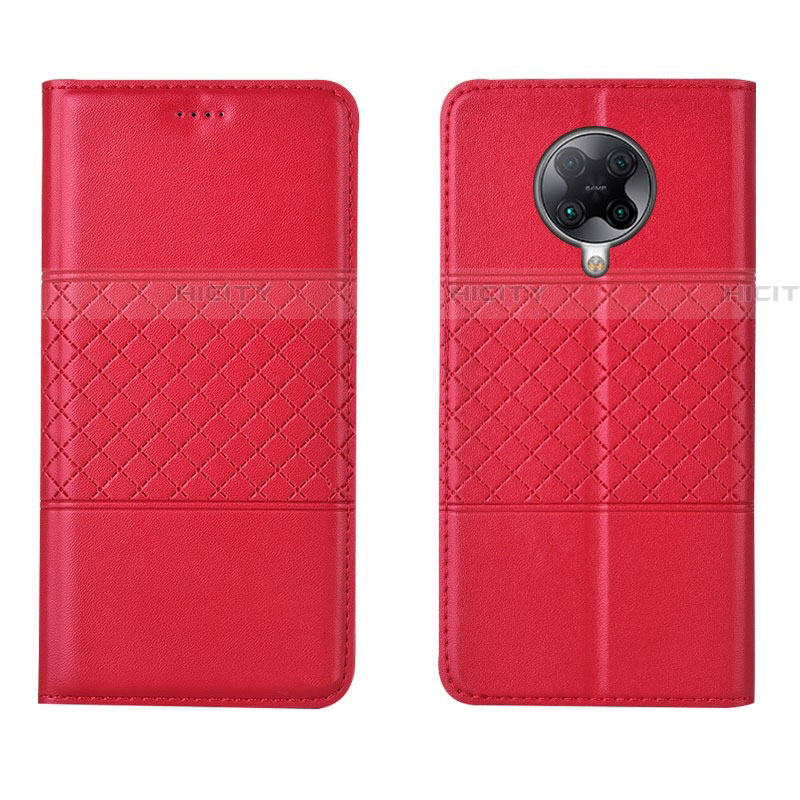 Custodia Portafoglio In Pelle Cover con Supporto L02 per Xiaomi Poco F2 Pro Rosso