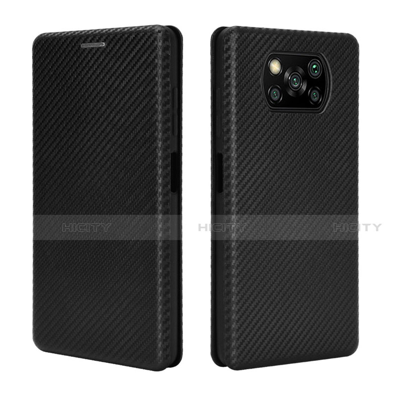 Custodia Portafoglio In Pelle Cover con Supporto L02 per Xiaomi Poco X3 NFC Nero