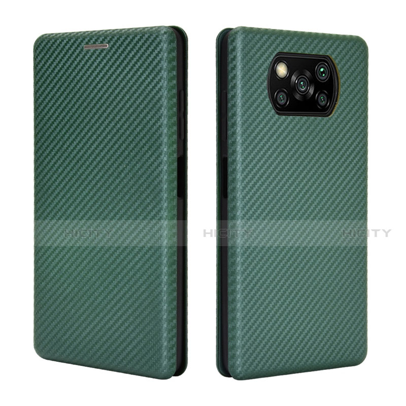 Custodia Portafoglio In Pelle Cover con Supporto L02 per Xiaomi Poco X3 NFC Verde