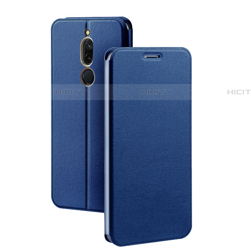 Custodia Portafoglio In Pelle Cover con Supporto L02 per Xiaomi Redmi 8 Blu