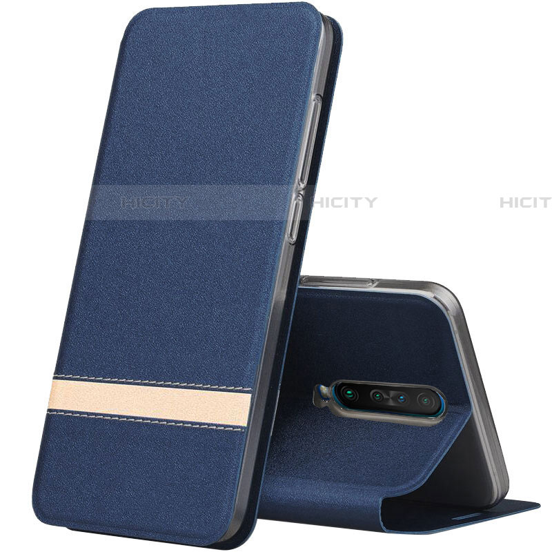 Custodia Portafoglio In Pelle Cover con Supporto L02 per Xiaomi Redmi K30i 5G Blu