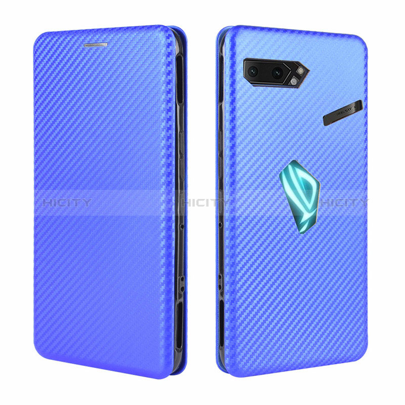 Custodia Portafoglio In Pelle Cover con Supporto L02Z per Asus ROG Phone II ZS660KL Blu