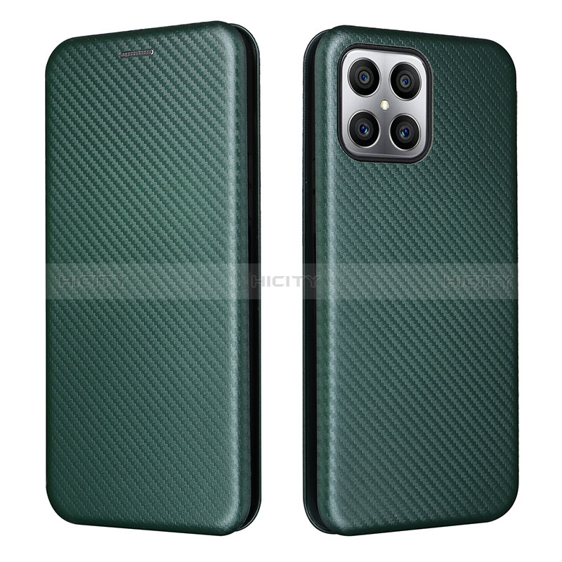 Custodia Portafoglio In Pelle Cover con Supporto L02Z per Huawei Honor X8 4G Verde