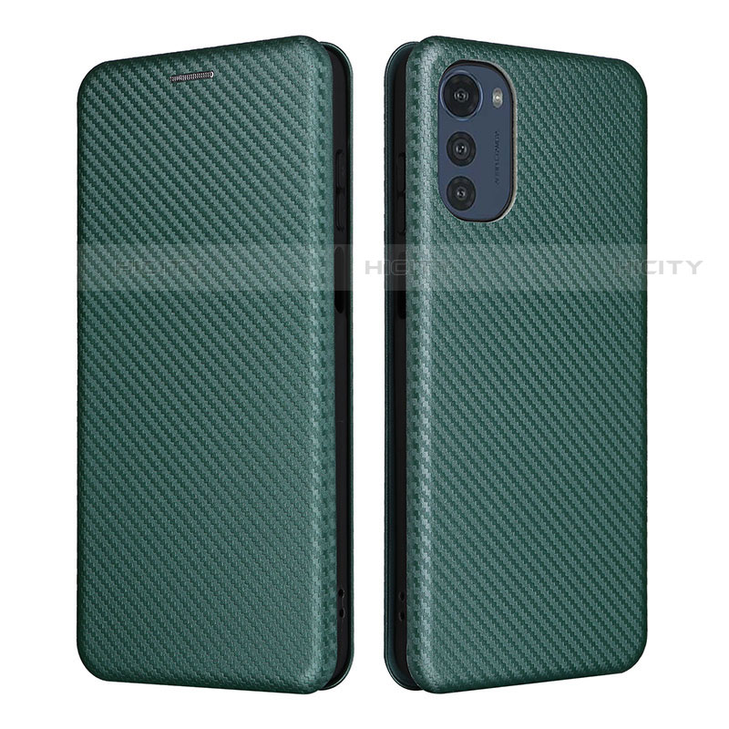 Custodia Portafoglio In Pelle Cover con Supporto L02Z per Motorola Moto E32 Verde