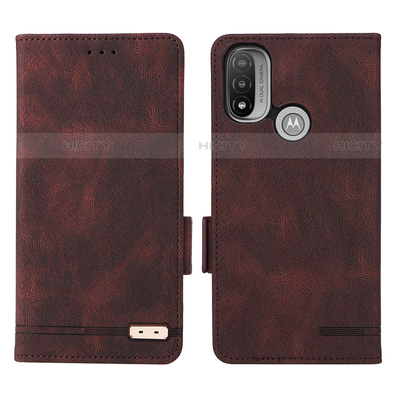 Custodia Portafoglio In Pelle Cover con Supporto L02Z per Motorola Moto E40 Marrone