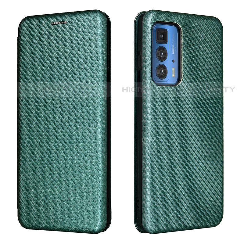 Custodia Portafoglio In Pelle Cover con Supporto L02Z per Motorola Moto Edge 20 Pro 5G Verde