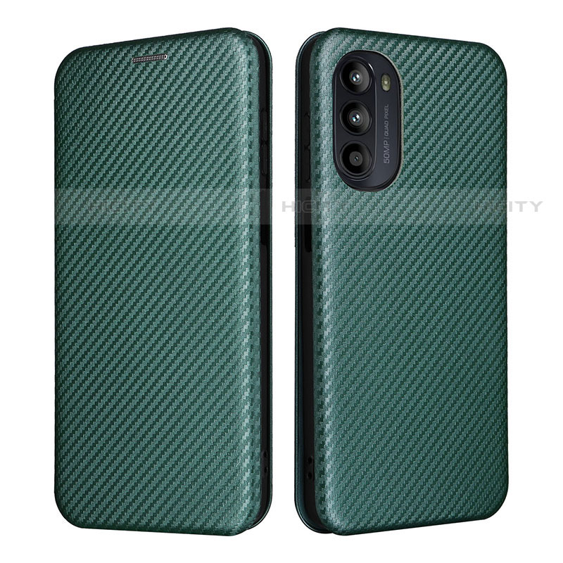 Custodia Portafoglio In Pelle Cover con Supporto L02Z per Motorola Moto Edge (2022) 5G Verde