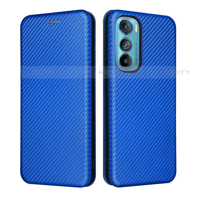 Custodia Portafoglio In Pelle Cover con Supporto L02Z per Motorola Moto Edge 30 5G Blu