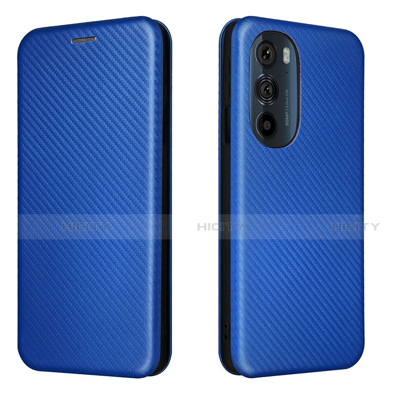 Custodia Portafoglio In Pelle Cover con Supporto L02Z per Motorola Moto Edge 30 Pro 5G Blu