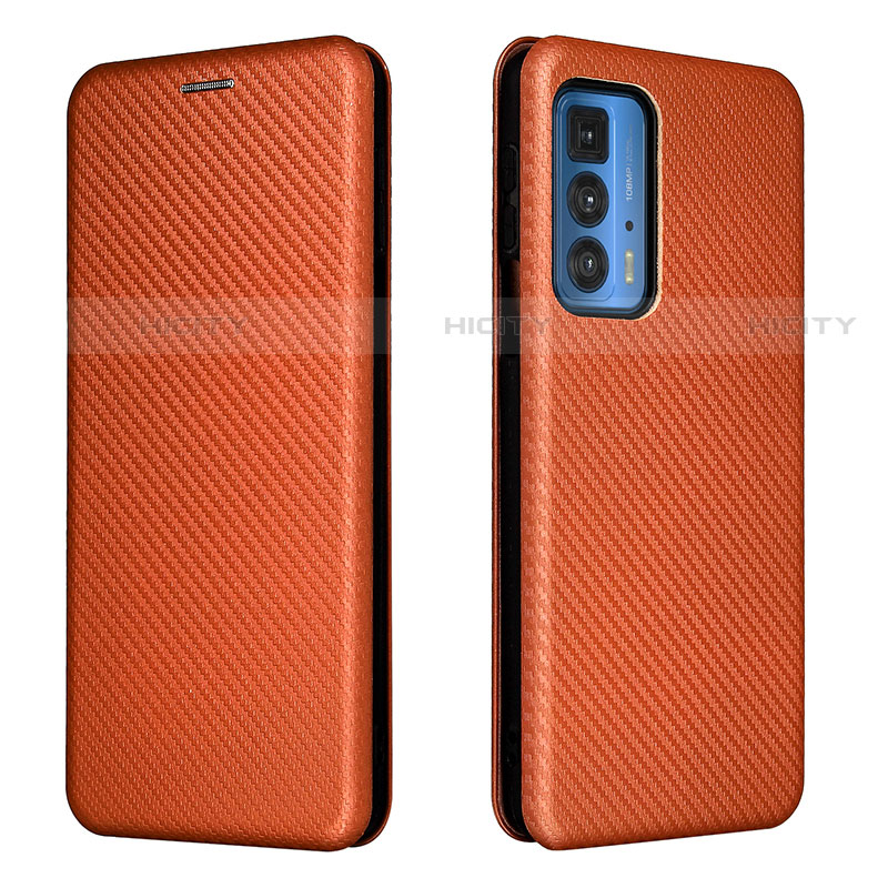 Custodia Portafoglio In Pelle Cover con Supporto L02Z per Motorola Moto Edge S Pro 5G Marrone