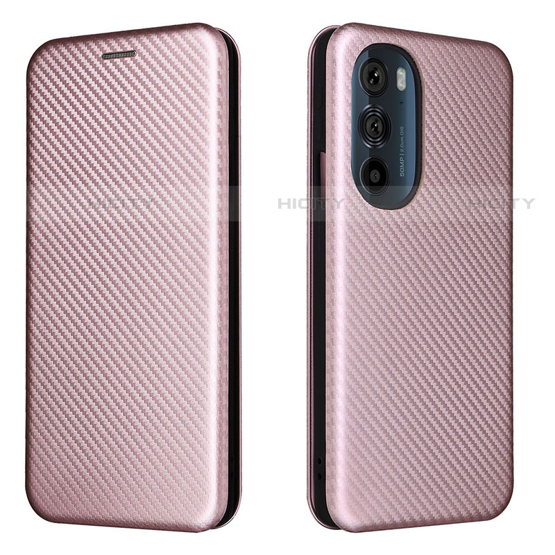 Custodia Portafoglio In Pelle Cover con Supporto L02Z per Motorola Moto Edge X30 5G Oro Rosa