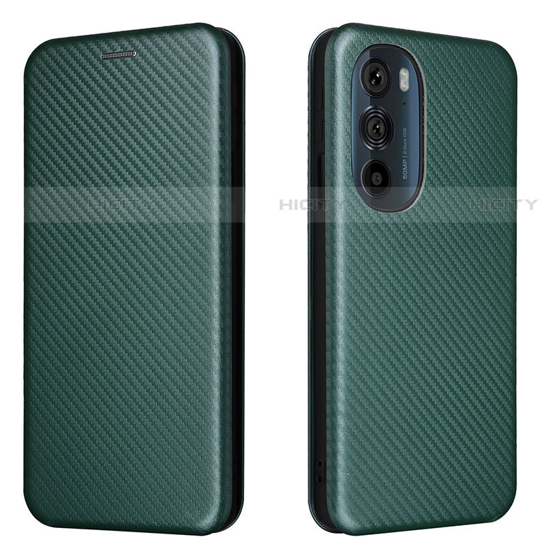 Custodia Portafoglio In Pelle Cover con Supporto L02Z per Motorola Moto Edge X30 5G Verde