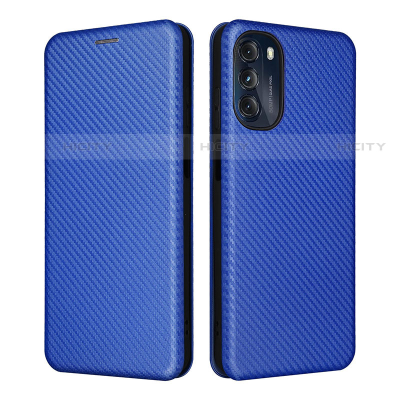 Custodia Portafoglio In Pelle Cover con Supporto L02Z per Motorola Moto G 5G (2022) Blu