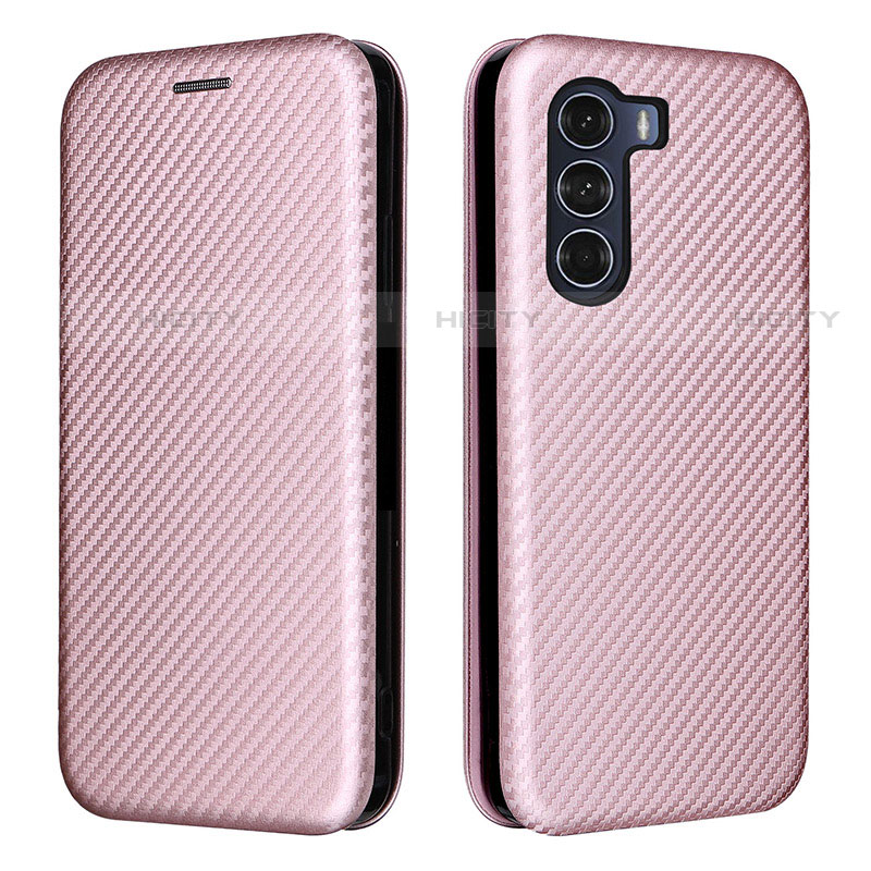 Custodia Portafoglio In Pelle Cover con Supporto L02Z per Motorola Moto G200 5G Oro Rosa