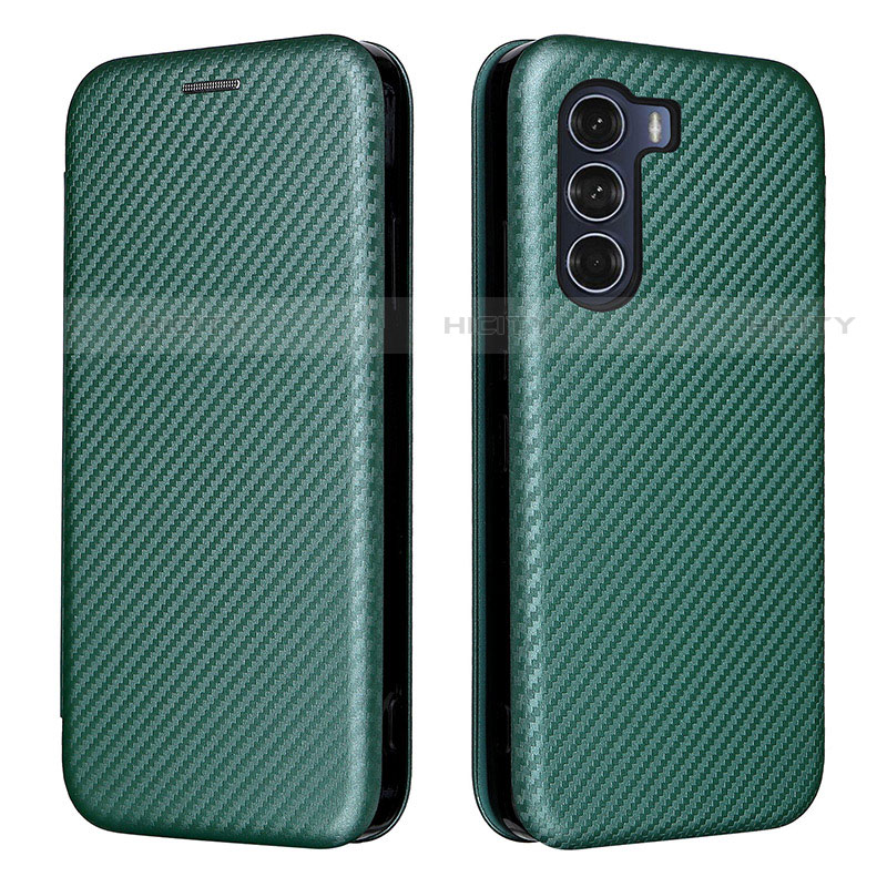 Custodia Portafoglio In Pelle Cover con Supporto L02Z per Motorola Moto G200 5G Verde