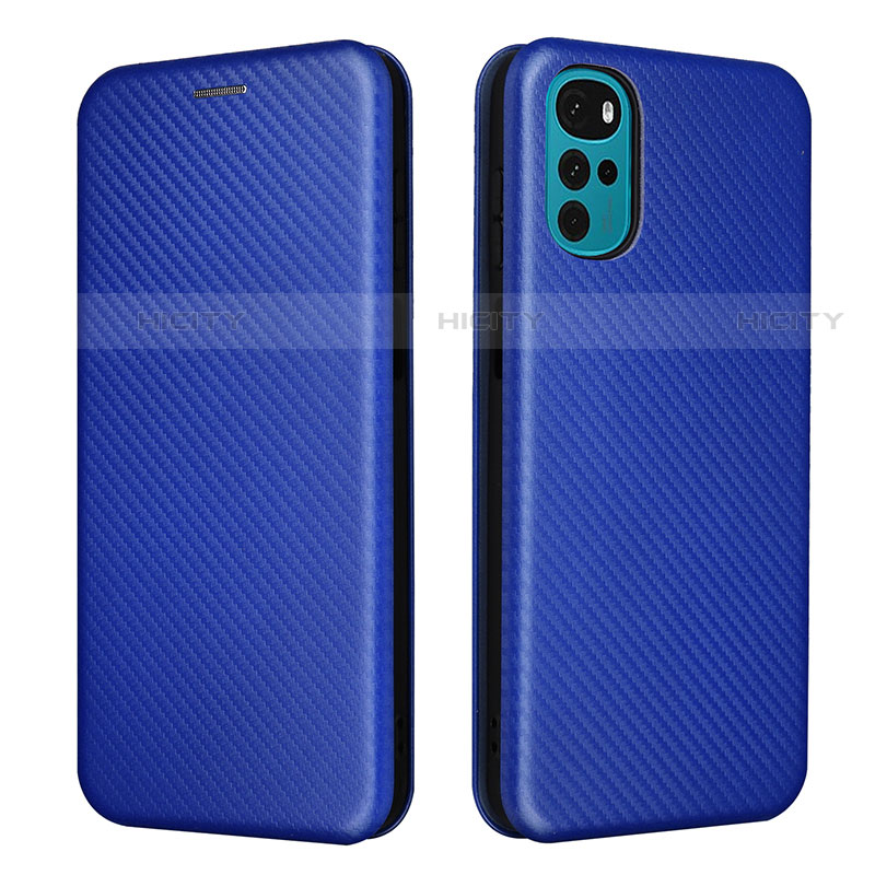 Custodia Portafoglio In Pelle Cover con Supporto L02Z per Motorola Moto G22 Blu