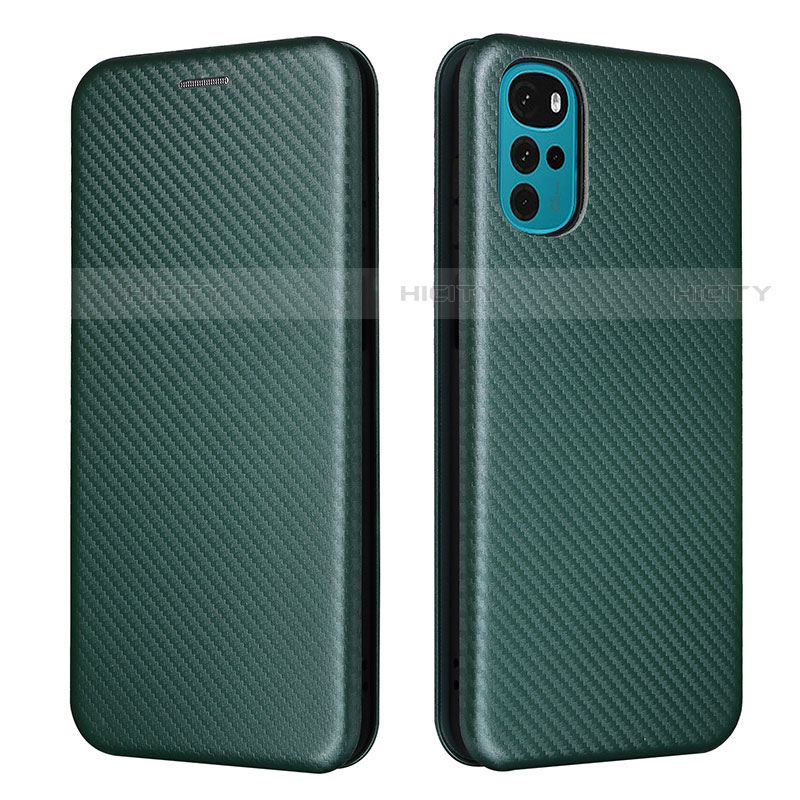 Custodia Portafoglio In Pelle Cover con Supporto L02Z per Motorola Moto G22 Verde