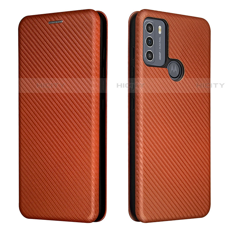 Custodia Portafoglio In Pelle Cover con Supporto L02Z per Motorola Moto G50 Marrone