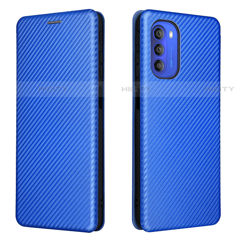 Custodia Portafoglio In Pelle Cover con Supporto L02Z per Motorola Moto G51 5G Blu