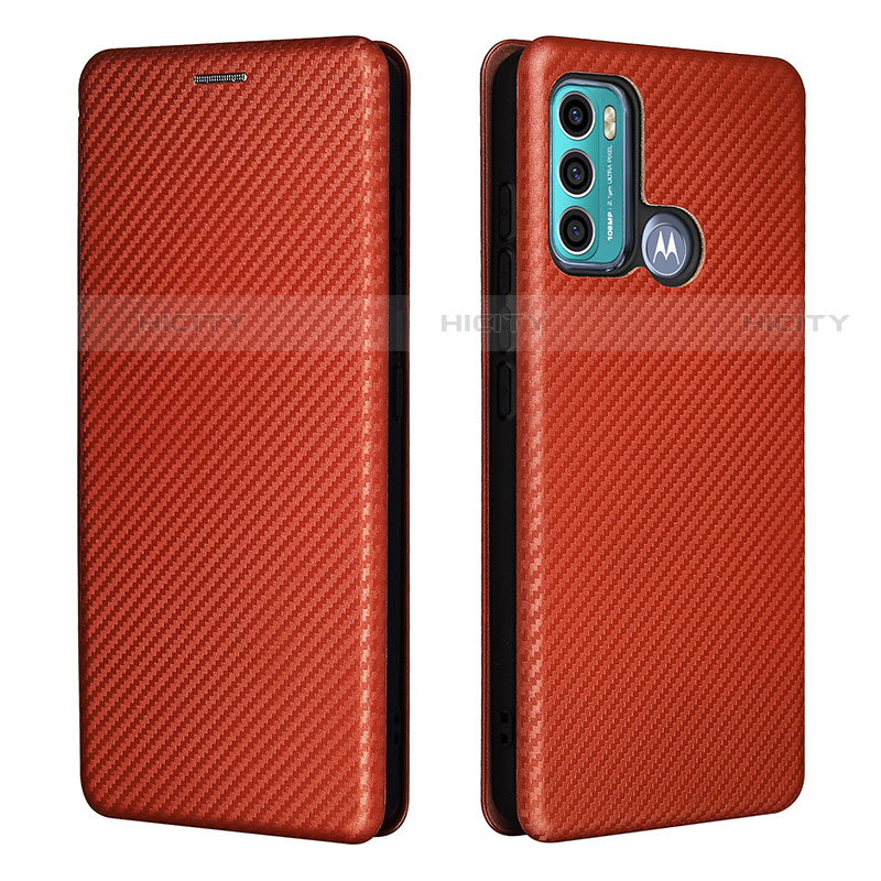 Custodia Portafoglio In Pelle Cover con Supporto L02Z per Motorola Moto G60 Marrone