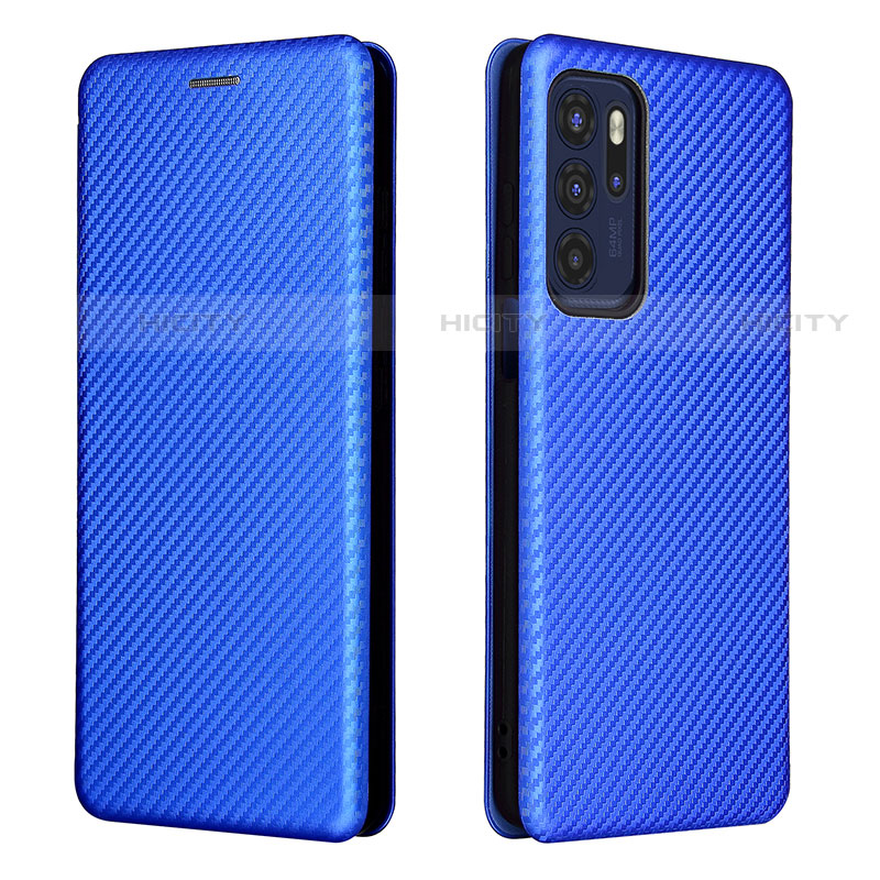 Custodia Portafoglio In Pelle Cover con Supporto L02Z per Motorola Moto G60s Blu