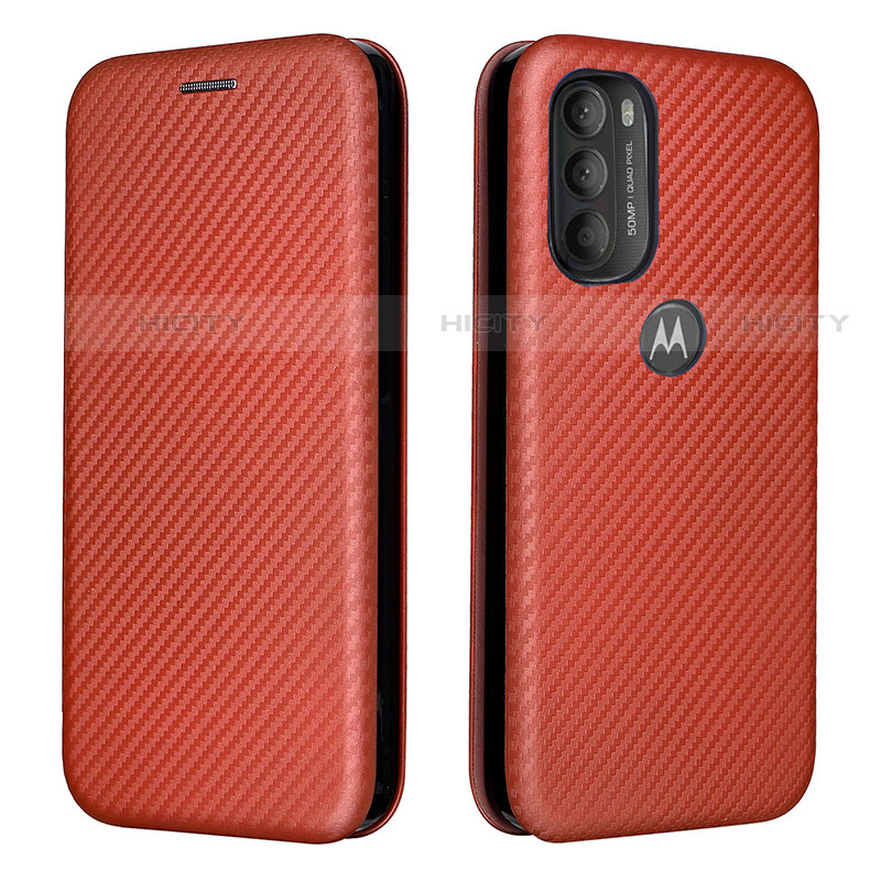 Custodia Portafoglio In Pelle Cover con Supporto L02Z per Motorola Moto G71 5G Marrone