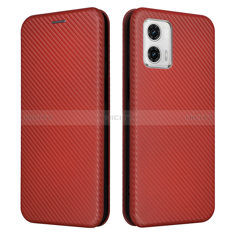 Custodia Portafoglio In Pelle Cover con Supporto L02Z per Motorola Moto G73 5G Marrone