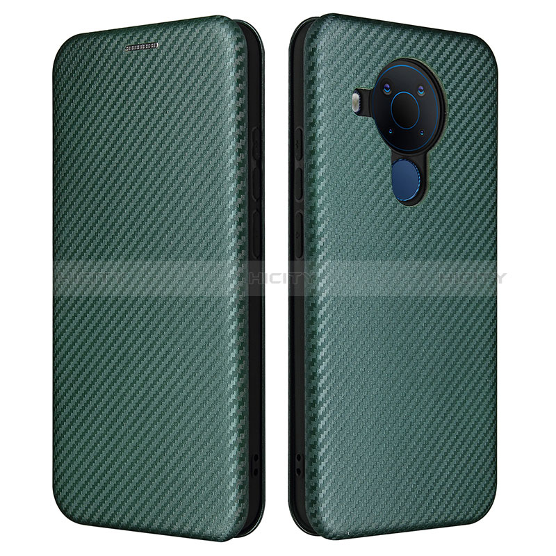 Custodia Portafoglio In Pelle Cover con Supporto L02Z per Nokia 5.4 Verde