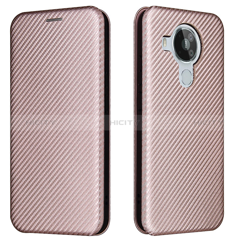 Custodia Portafoglio In Pelle Cover con Supporto L02Z per Nokia 7.3 Oro Rosa